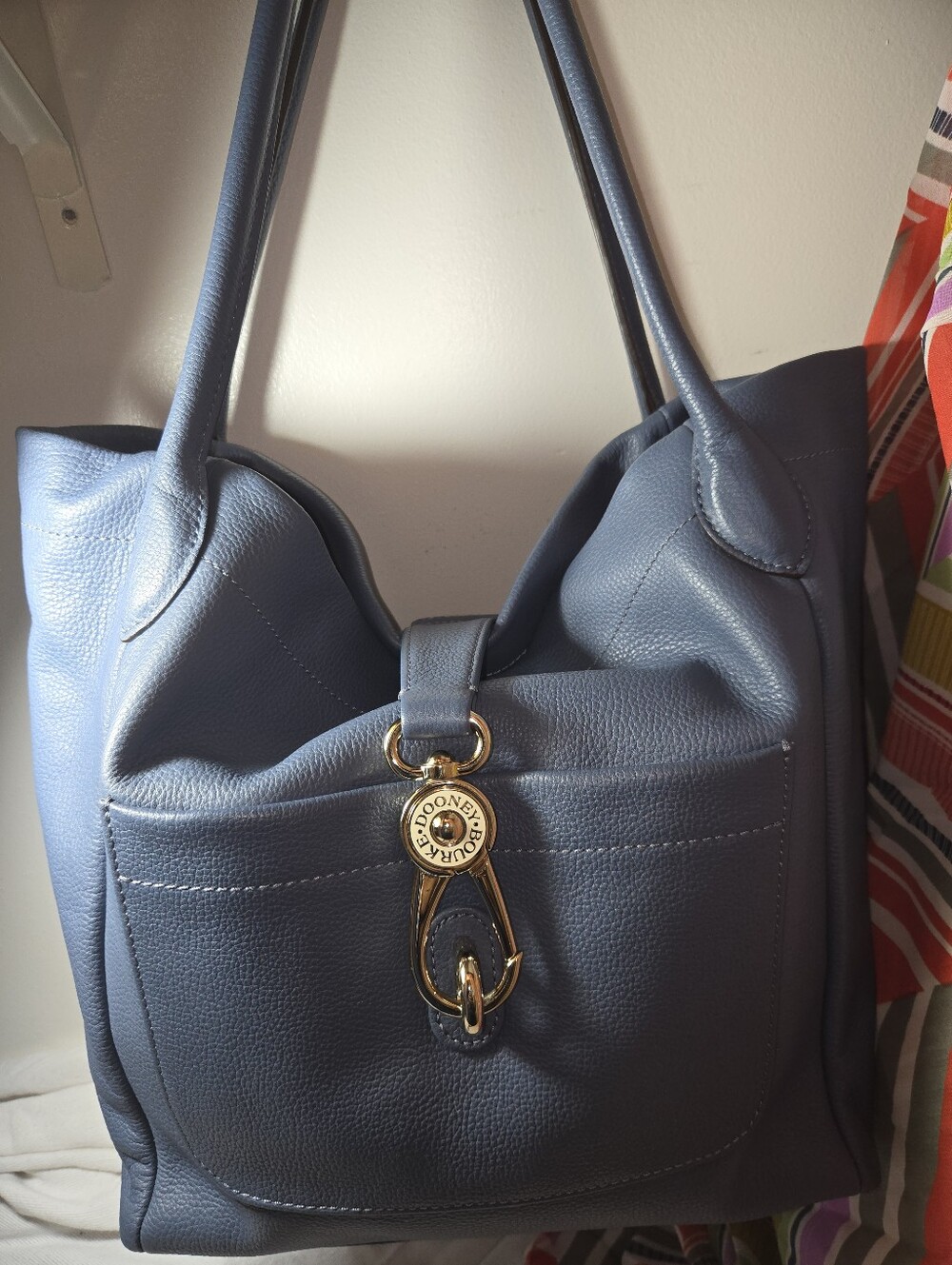 Dooney & Bourke Light Blue Hobo with Gold Hardware - Picture 2 of 11